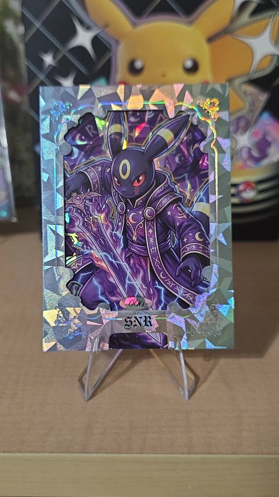 Umbreon Serialized Fan-Made Holographic Pokémon Collectible Card Mengka Rare